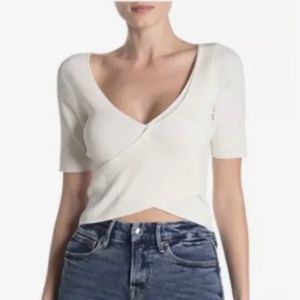 NWT Good American Women's Size 1 White Crop Top Small